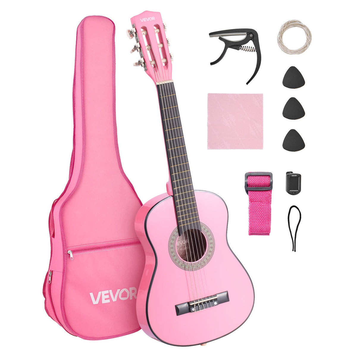 Acoustic Guitar shown in the Pink option