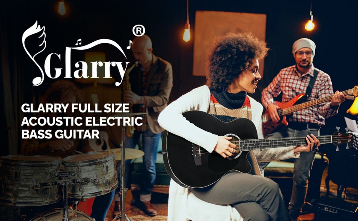 Acoustic Guitar, Black with AMP, Full Size, GLARRY, 44.5In, Full for Lessons and Practice detail image - detail view 12