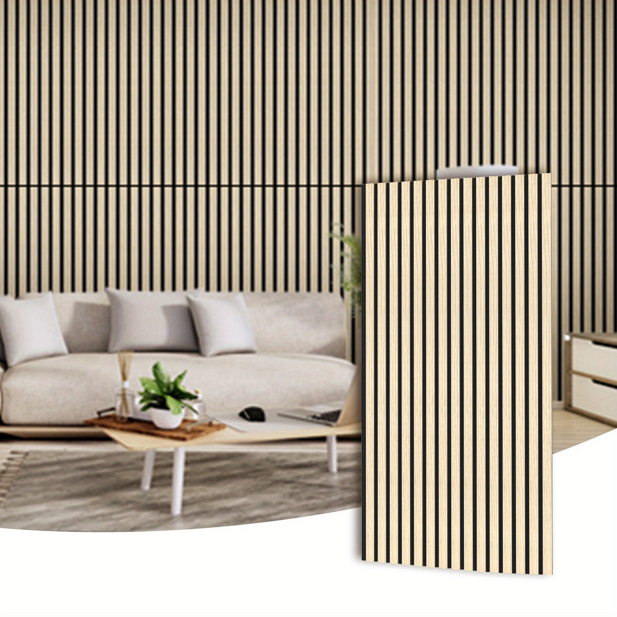 Acoustic Wall Panel shown in the White Oak option