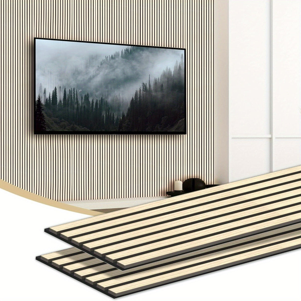 Acoustic Wall Panel shown in the Oak option