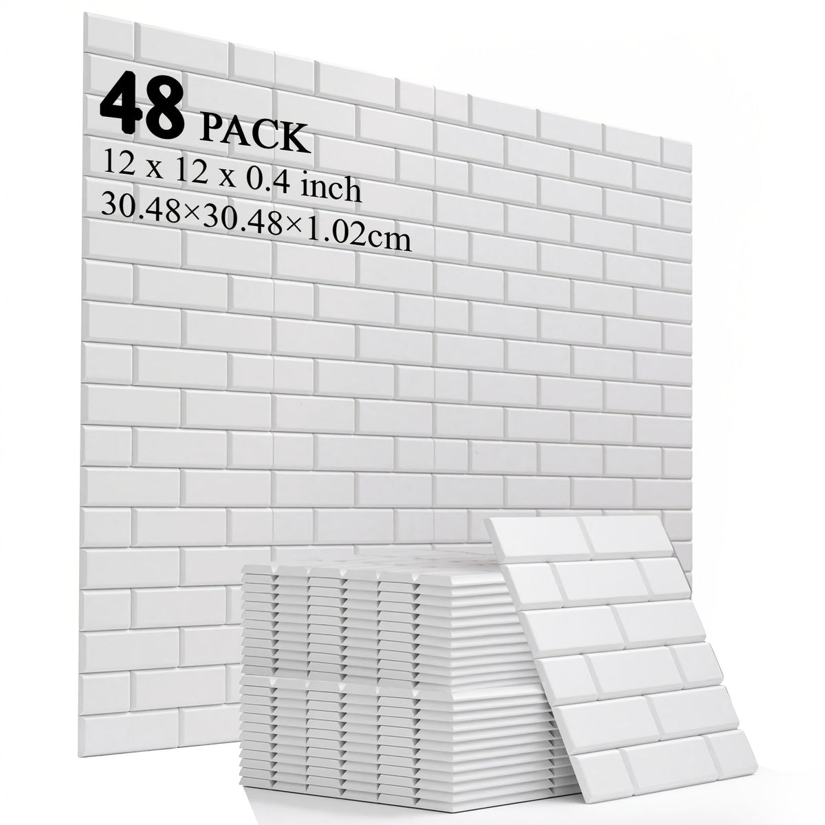 Acoustic Wall Panel shown in the Wall Tile Soundproof Panel 30L1H White48 option