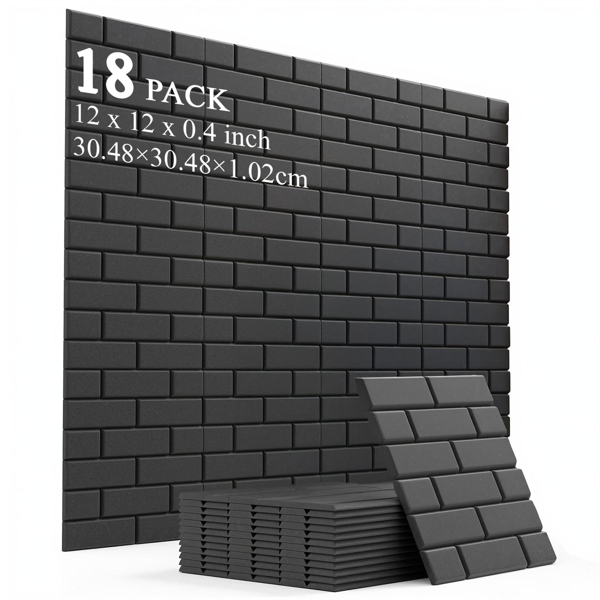 Acoustic Wall Panel shown in the Wall Tile Soundproof Panel 30L1H Black 18 option