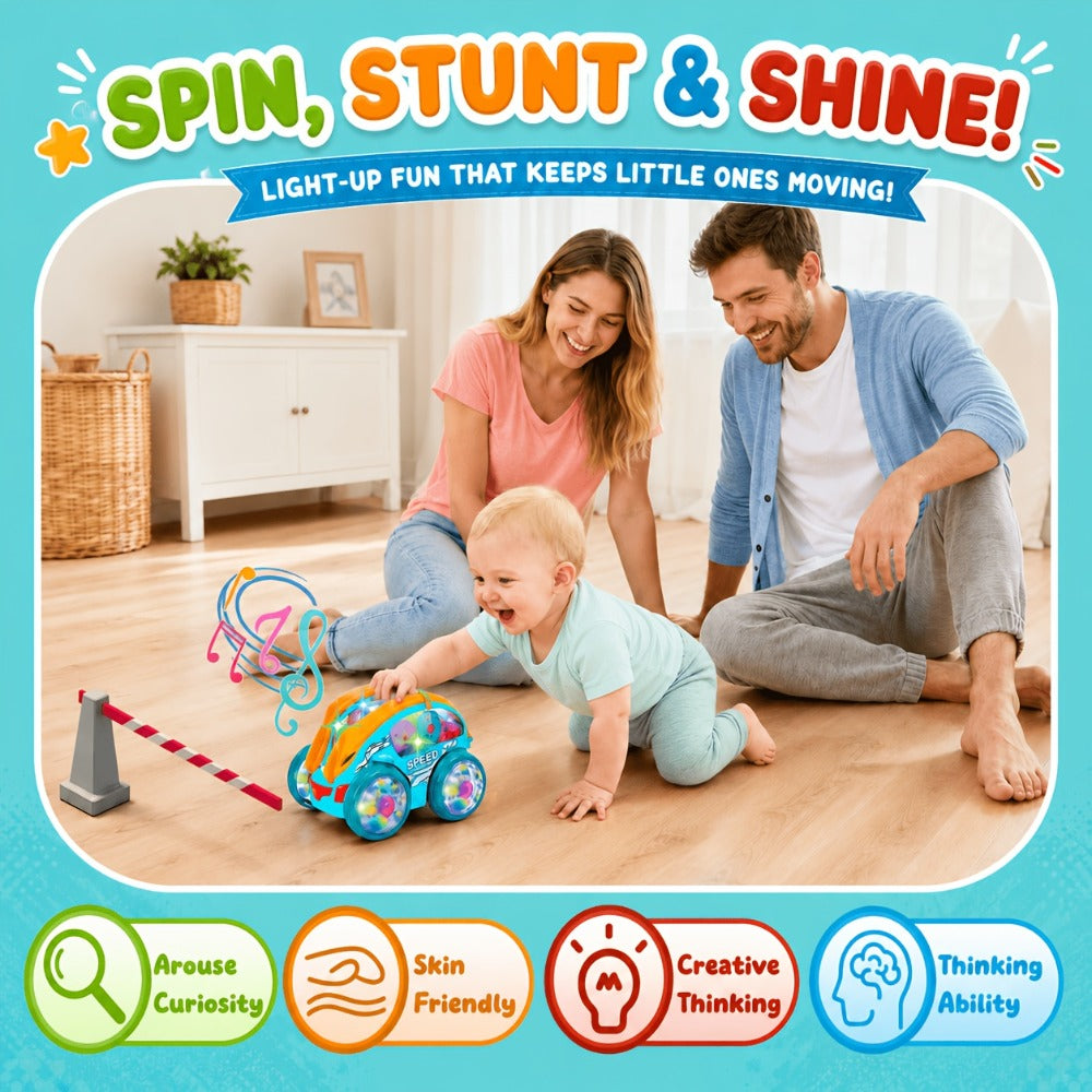 Automatic Dump Truck Toy with LED Lights and Music, Press and Go Construction Vehicle for Ages 2+