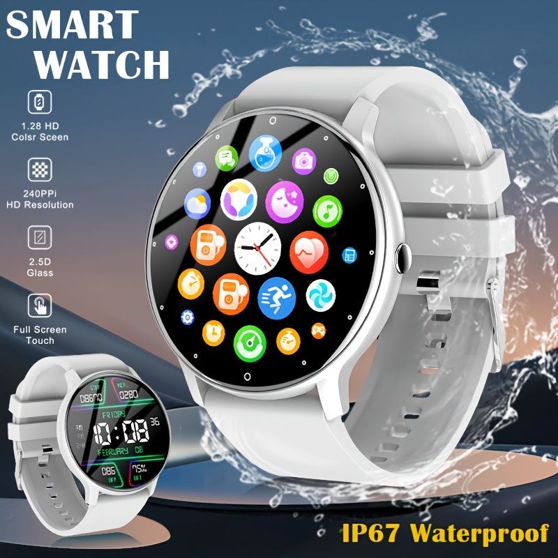 Built-In Speaker Smartwatch HD Voice Calls Weather Alerts Message Push – Large Screen Multi-Function Fitness Tracker for Men Women iPhone Android Silver Black Pink Golden Gift