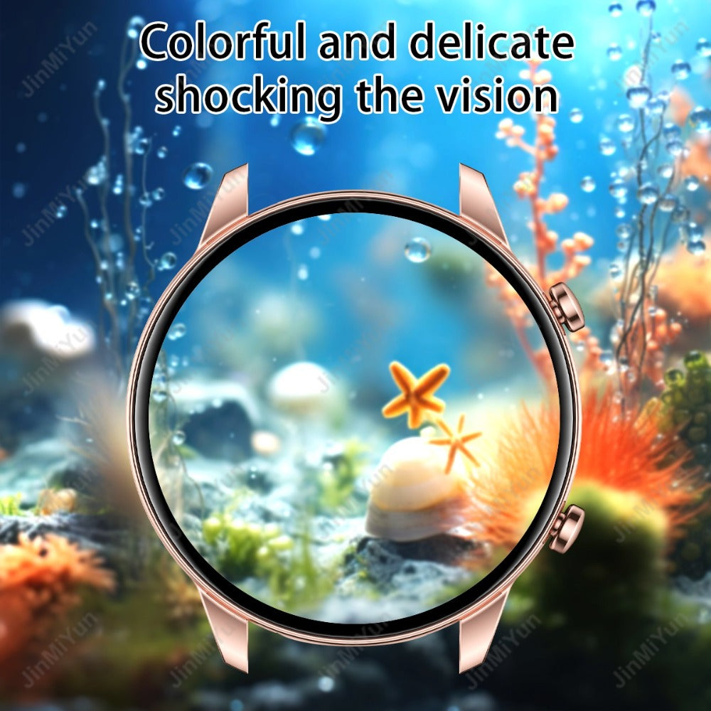Remote Photo Capture Smartwatch 1.5 Inch Full Touch Screen Wireless Calling Music Playback Multiple Sport Modes Heart Rate Blood Oxygen Sleep Activity Tracker Message Alerts Outdoor Fitness Watch Men Women Black Silver Gold Pink