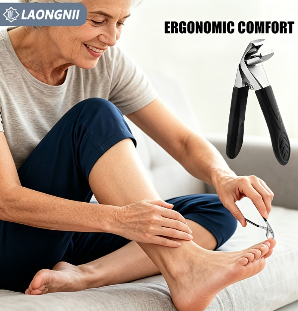 Ingrown Toenail Clipper Kit 7 Piece Professional Pedicure Set with Curved Blade Angled Head Nail File Cuticle Nipper Dead Skin Remover for Thick Toenails Men Women Elderly