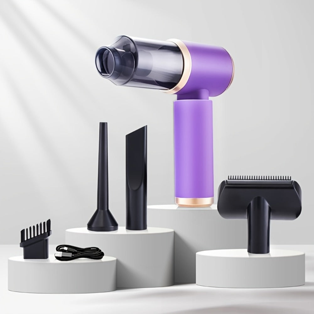 2-in-1 Wireless Handheld Vacuum Cleaner Blow & Suction with Upgraded Aluminum Fan, Multiple Attachments – Cordless Portable Vacuum for Computer, Car, Home, Office & Pet Hair, Ready to Use Out of Box