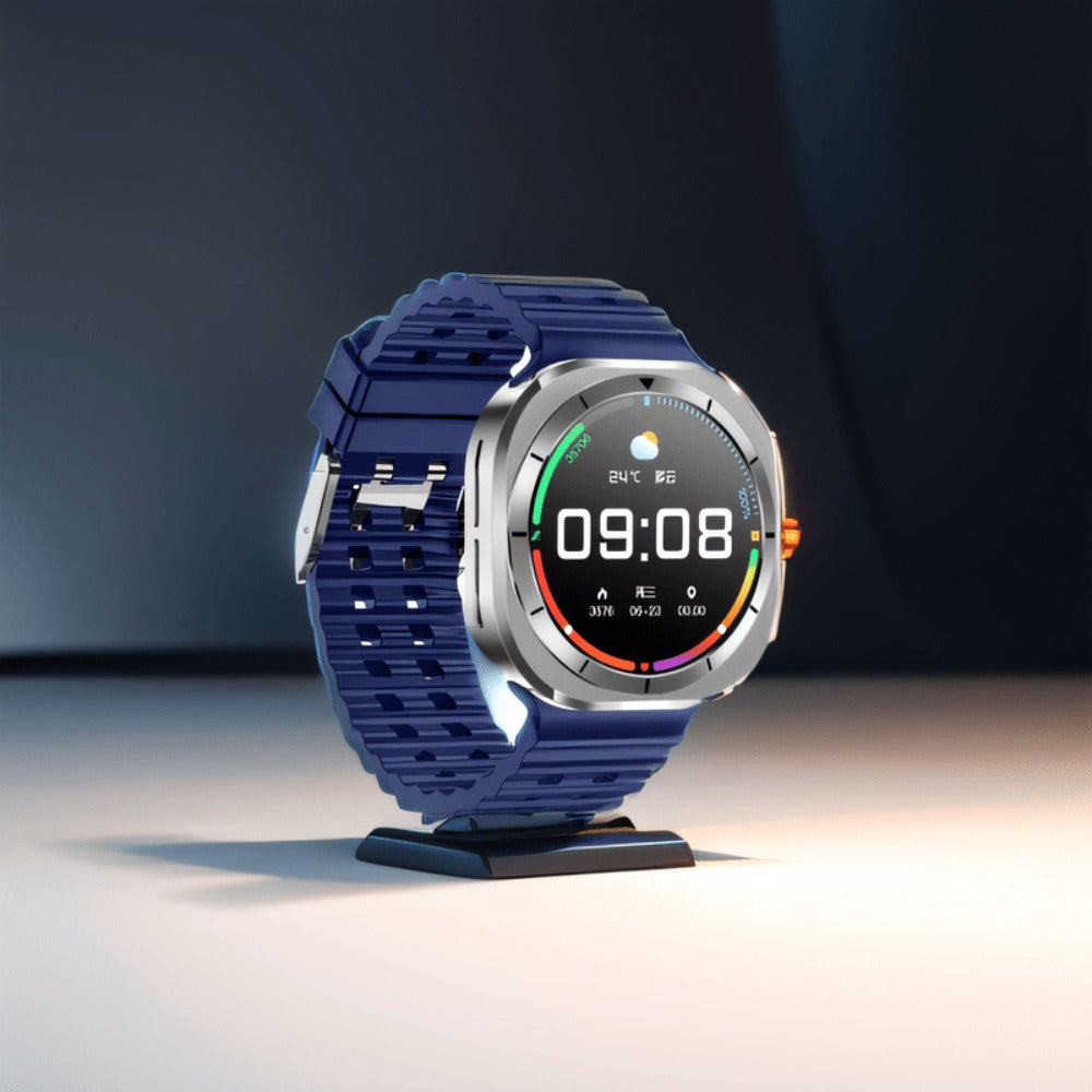 SIM Card Smartwatch Voice Assistant 100 Sport Modes – Big Screen Wireless Calling Fitness Tracker Wireless Charger 2 Straps Customizable Watch Faces Orange Black White Blue Gift