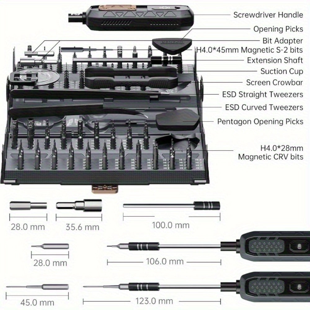 180-in-1 Precision Screwdriver Set – Magnetic Professional Repair Kit for Laptop, Phone, Camera, Tablet, Game Console & Glasses, Angular Container Case Design