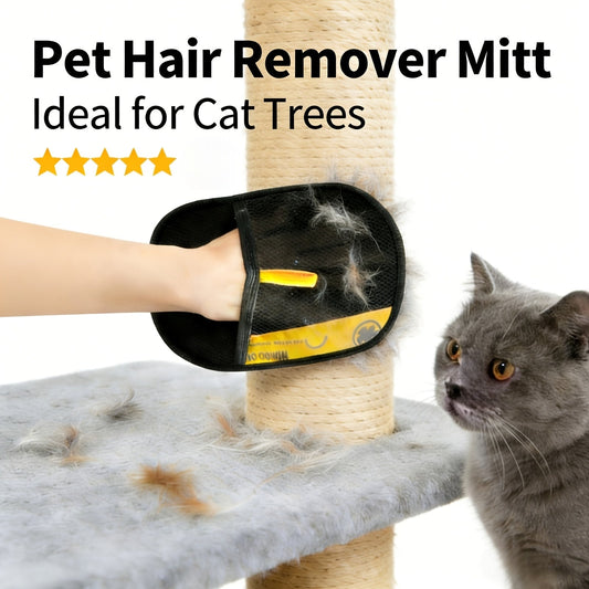 Reusable Pet Hair Remover Mitts, 4-Pack, for Sofas, Bedding & Clothing