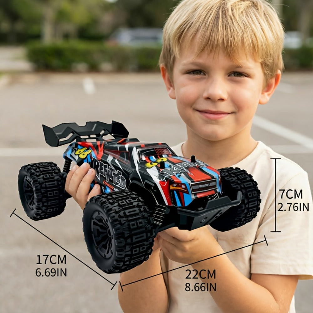 RC Off-Road Car 1:18 Scale 4WD, 35+ KM/H Hobby Grade 2.4GHz Remote Control Truck, Blue or Red
