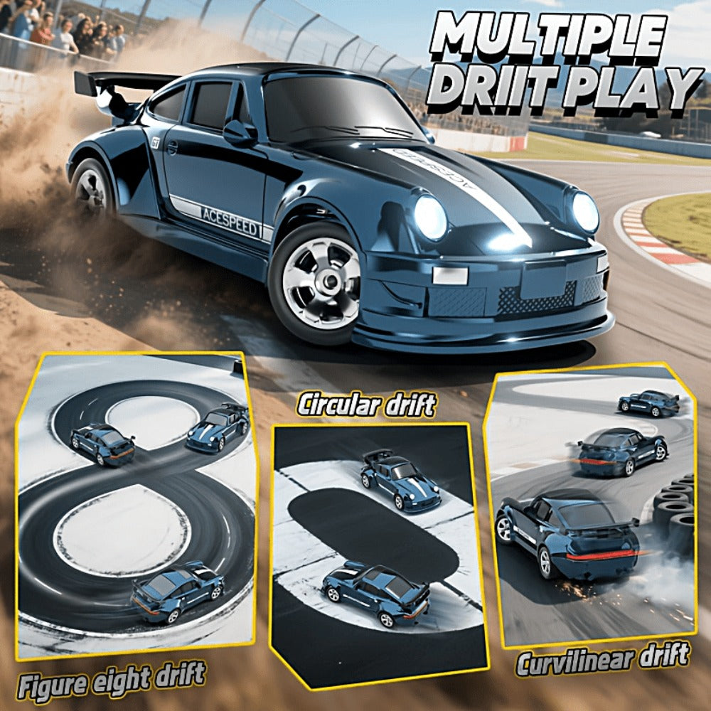 1:64 Scale 4WD Mini RC Drift Car with LED Lights