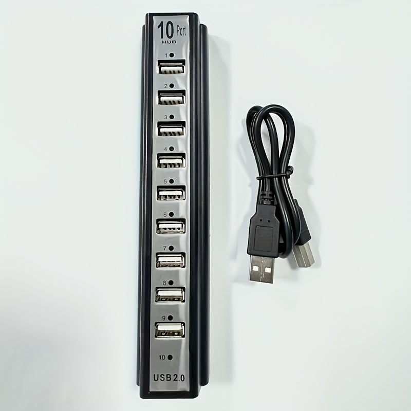 10-Port USB-A Hub with High-Speed Charging & Data Transfer – Plug and Play USB Splitter for MacBook, PC, Laptop, Desktop | 10 Device Simultaneous Connection
