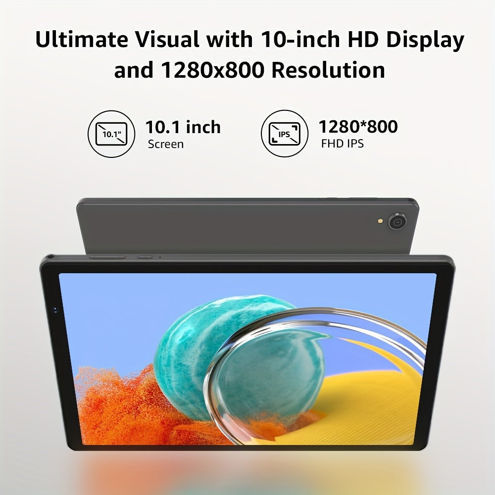 Android 16 Tablet 10.1 Inch Octa-Core 7000mAh Battery 1280x800 IPS Display 8GB RAM 128GB ROM Dual Camera 8MP 5MP Type-C Split Screen Wi-Fi Tablet PC Grey for Work School Entertainment