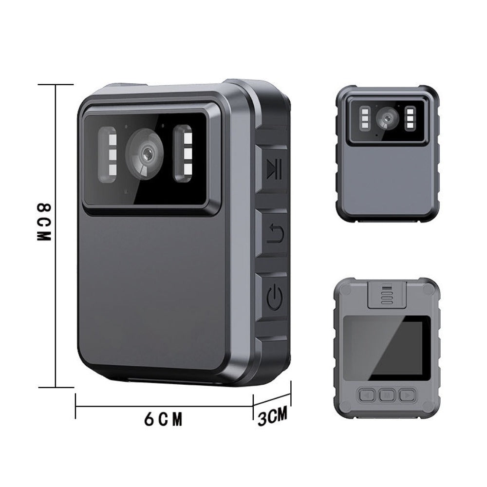 Body Camera with Night Vision & Audio Recording | 150° Wide Angle, 1800mAh Battery, HD Video, Compact Wearable Security Camera for Law Enforcement, Security Guards, Outdoor Use (No SD Card)
