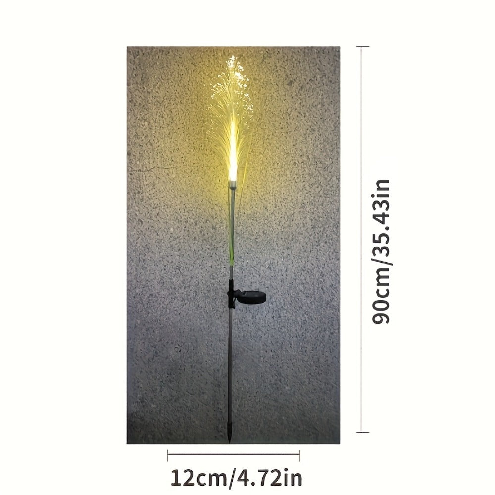 Solar Garden Stake Lights Golden Grass Design - Outdoor Decorative Solar Powered Ambient Landscape Lights Nickel Battery for Yard Patio Balcony Lawn Pathway Flower Bed Decoration 1 or 2 Pack