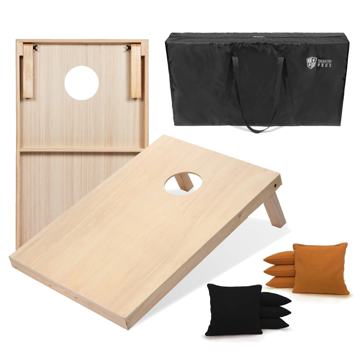 Regulation Cornhole Board Set 4x2 Solid Wood ACA Standard with 8 Bean Bags Carrying Case Tote Outdoor Yard Tailgate Party Game 13 Color Options