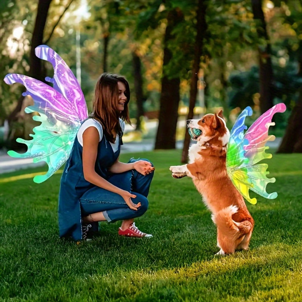 LED Fairy Wings, USB-Rechargeable Butterfly Costume Accessory in Mixed Colors