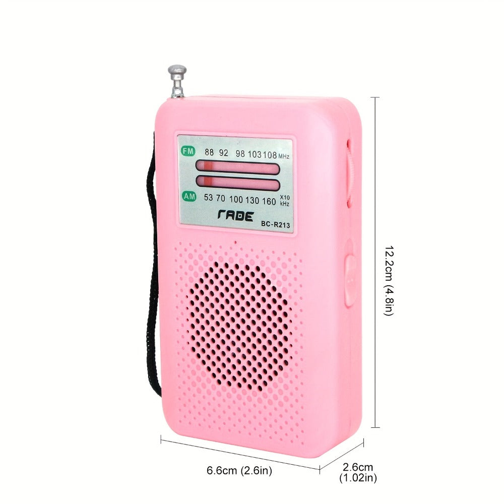 Portable AM FM Radio Battery Powered Handheld with Manual Tuner, Headphone Jack, Built-in Speaker, Adjustable Telescopic Antenna & Wrist Strap for Camping, Travel, Emergency & Outdoor Use