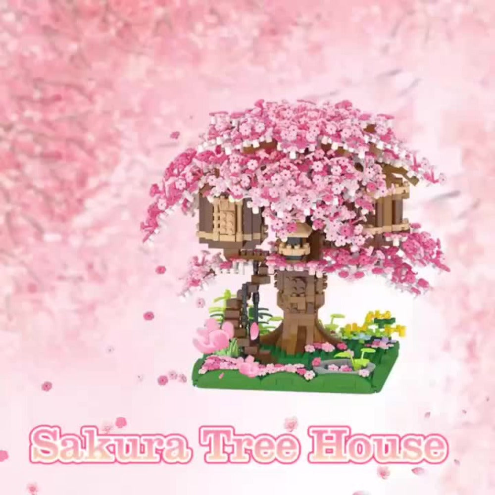 Sakura Cherry Blossom Tree House Mini Building Block Set