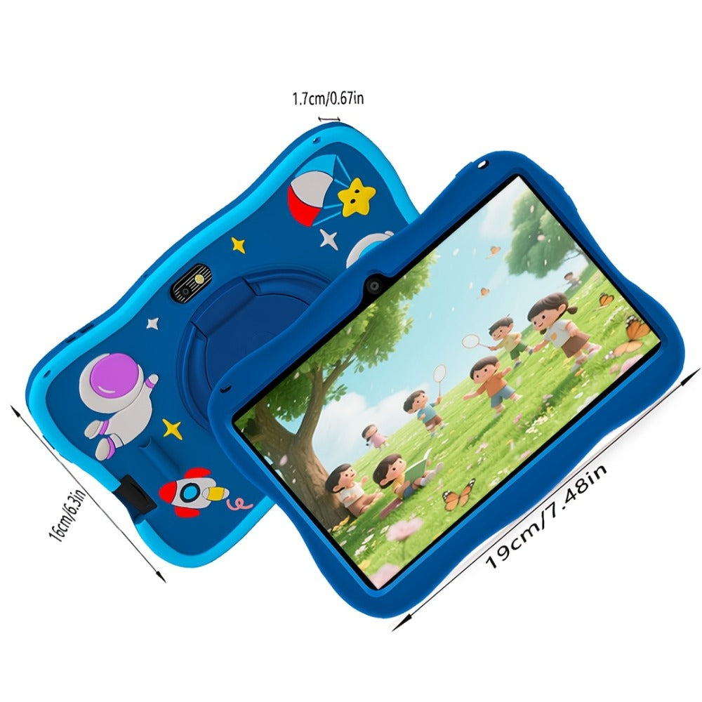 Kids Tablet 7 Inch Android 14 with Protective Case, 4GB RAM 32GB Storage, Parental Control, Google Kids Space, WiFi Bluetooth YouTube, Educational Gift for Toddlers Boys Girls Ages 3-12, Pink & Blue