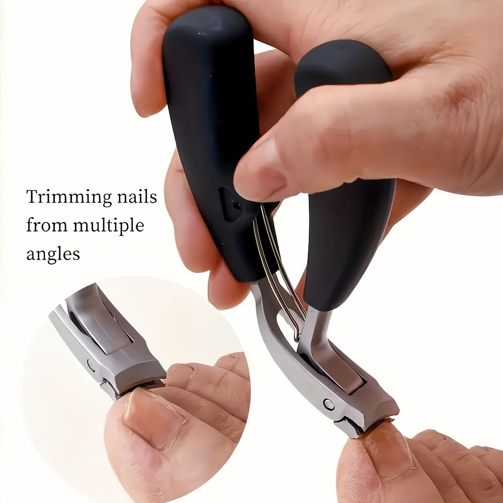 Large Opening Diagonal Blade Toenail Clippers for Thick Nails 5-Piece Set Heavy Duty Stainless Steel Ingrown Toenail Clipper with Nail File for Seniors Men Women Big Toe Cutter Kit