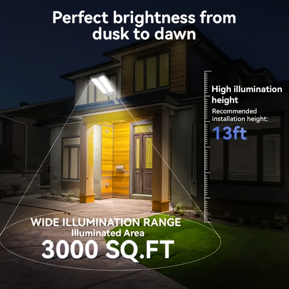 Solar Street Light Outdoor IP65 – High Brightness Wide Angle Dusk to Dawn Solar Powered with Remote Control for Parking Lot, Yard, Stadium & Plaza (58 / 90 / 192 LED)