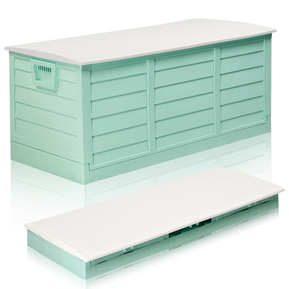 75 Gallon Deck Box with Wheels – 284L Resin Outdoor Storage Box Lockable Plastic Container for Patio, Pool & Garden, 110 lbs Capacity, Multiple Colors, Weatherproof Outdoor Storage Cabinet