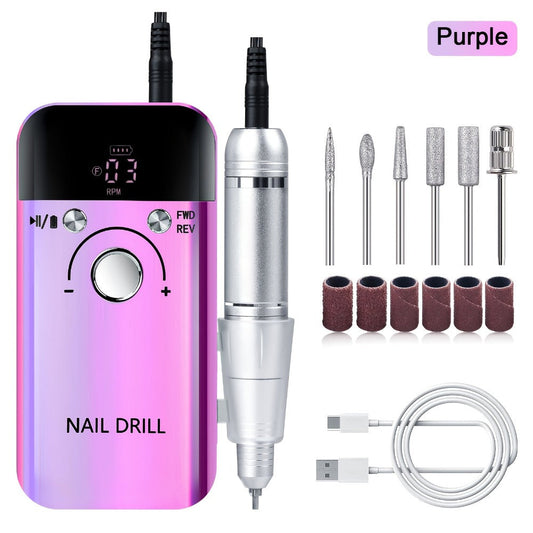 Electric Nail Drill, 45,000 RPM with Forward/Reverse Rotation and LCD