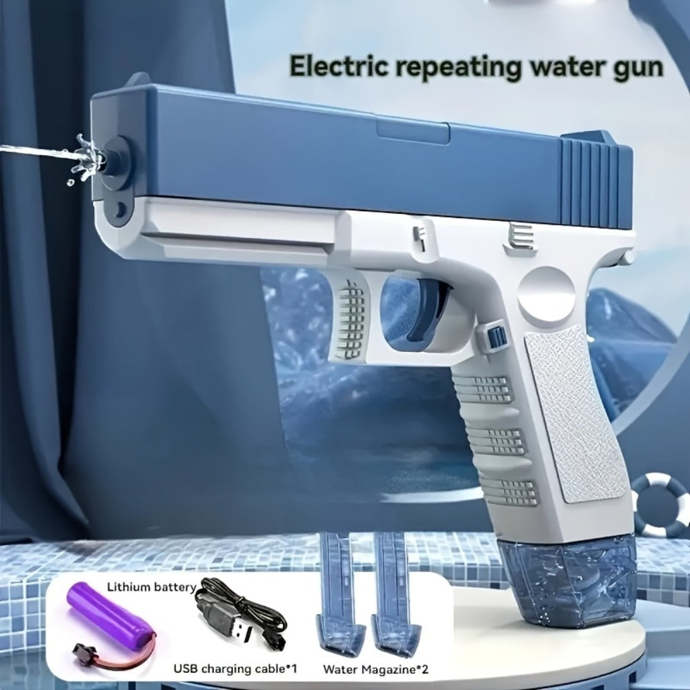 Electric Water Gun with Two Swappable Tanks for Outdoor Water Play, Pink