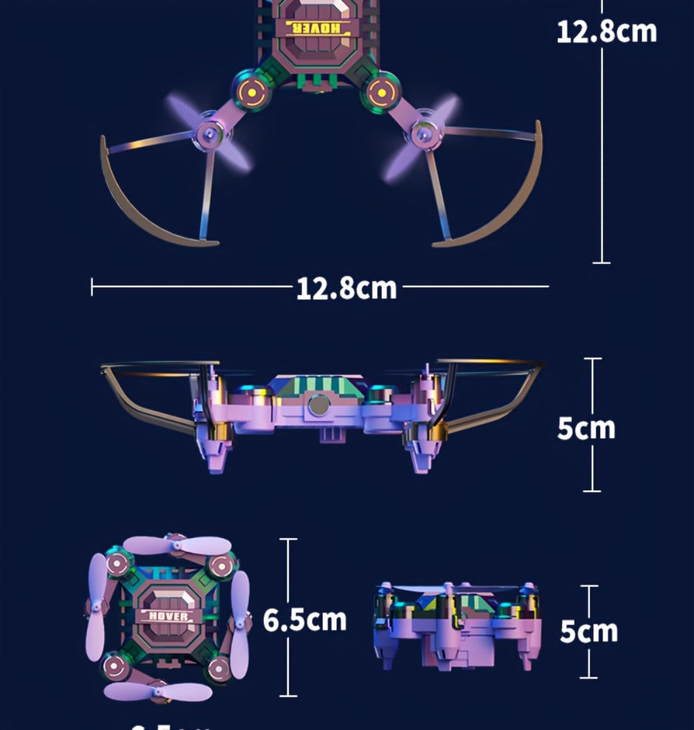 Watch Case Mini Drone for Kids with 2 Rechargeable Batteries – RC Quadcopter Stable Hover Indoor Outdoor Beginner Flying Toy Gift for Boys Girls Birthday Christmas Halloween Blue Green Black