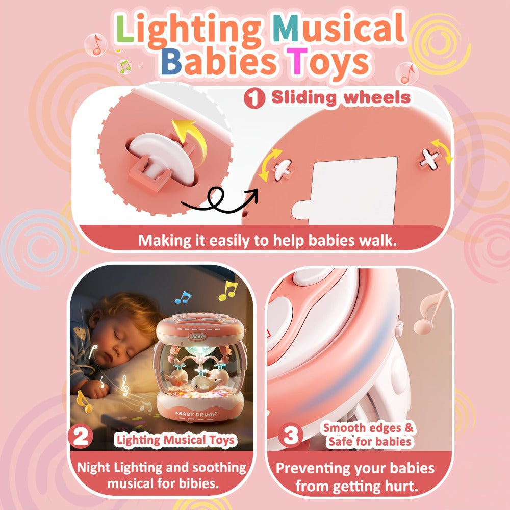Baby Rotating Projector Music Toy 3 Months+ – Interactive Animal Sounds & Lights, Multi-Functional Sensory Learning Toy for Infants, Party Music & Motor Skills Development Gift for Boys & Girls