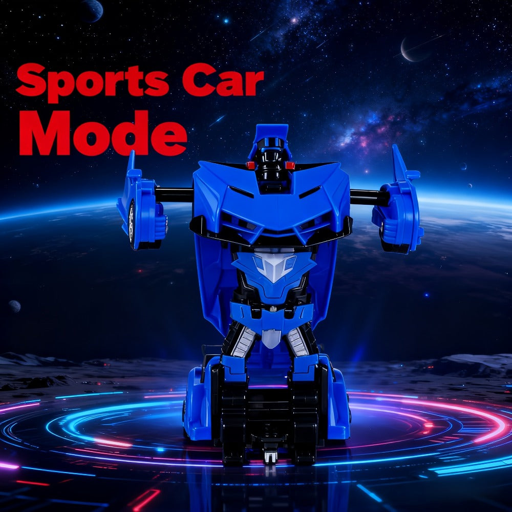 Transforming RC Robot Car, 1:18 Scale with LED Lights and 360° Drift