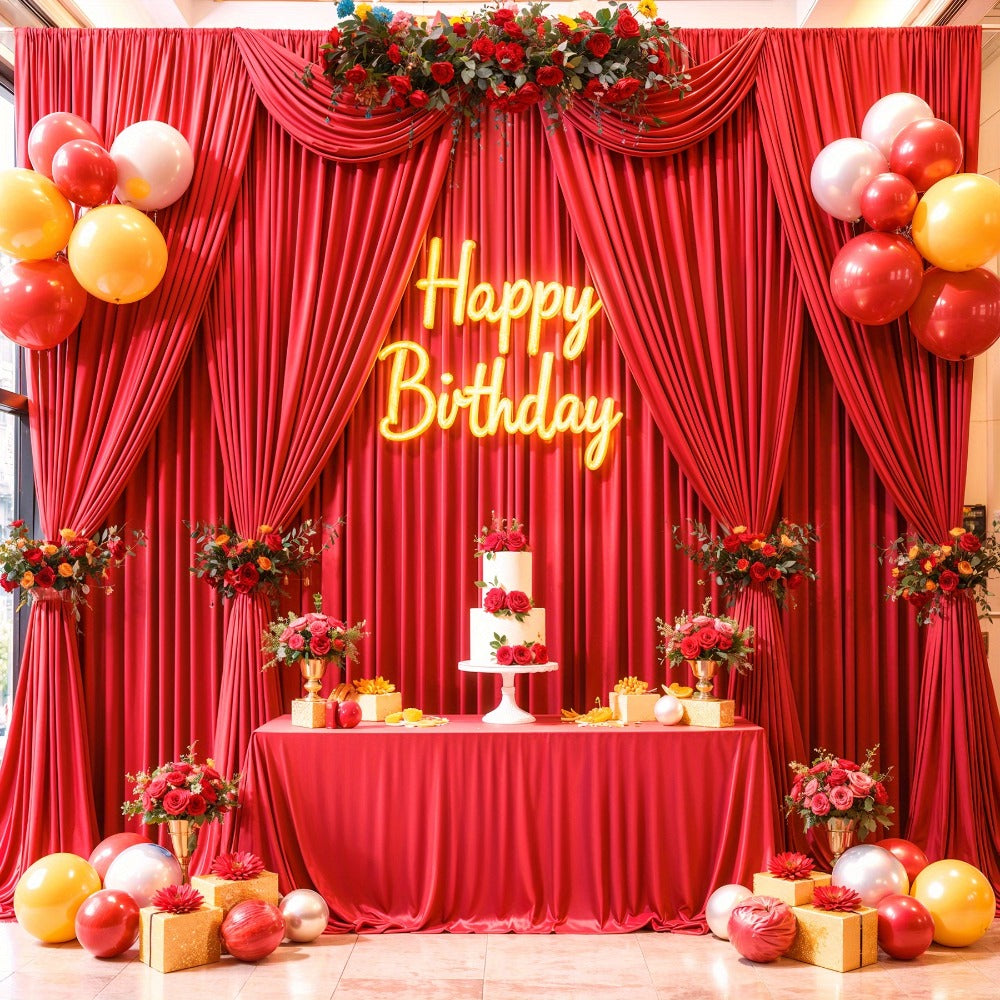 10x10Ft Polyester Photography Backdrop 2-Pack – Photo Booth Background Curtain for Party, Birthday, Wedding, Holiday, Stage & Exhibition Decoration, Wrinkle-Free, Machine Washable, Easy Pole Install