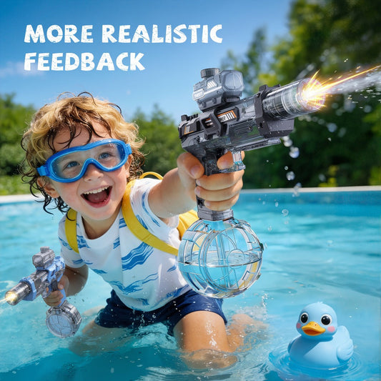 Kids Electric Water Gun with Sound Effects, Single and Two-Gun Options