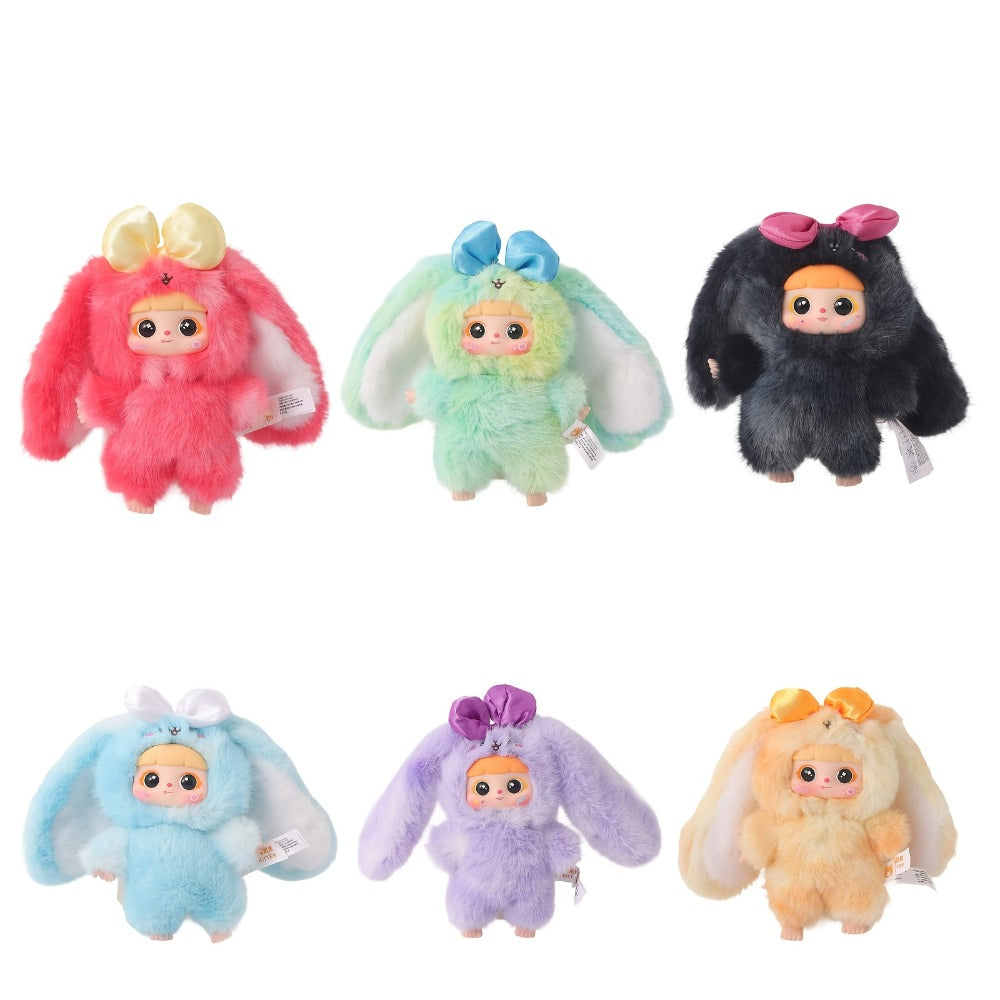 Kawaii Rabbit Plush Toy with Detachable Face, Customizable Bunny Stuffed Animal