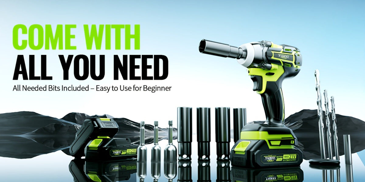Cordless Impact Wrench Brushless Motor 3-in-1 High Torque – Rechargeable Battery, Lightweight Design, Variable Speed, for Car Repair, Auto Mechanic, Construction, Workshop & Household Maintenance – Multiple Battery & Accessory Configurations