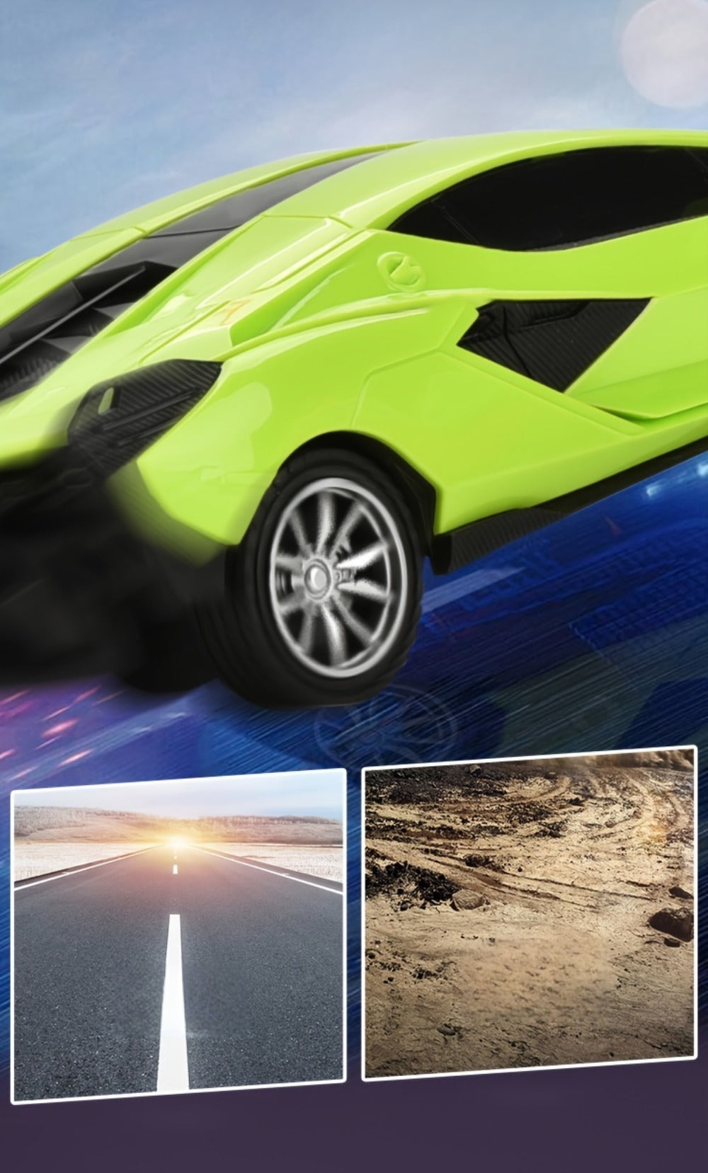 Drift RC Car 1:24 Scale with LED Lights, 4-Channel USB Rechargeable Sports Car Model