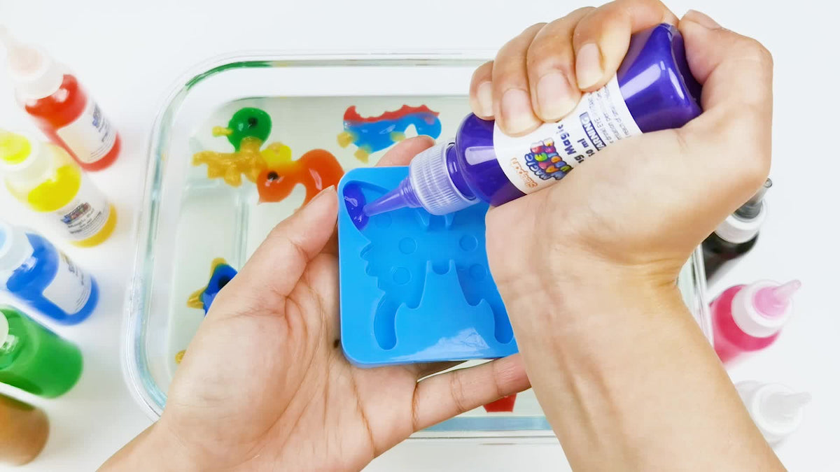 Aqua Fairy Water Gel Kit DIY Squishy Maker for Kids Magic Water Elf 10 Color Gels 6 Molds Fairies Dinosaurs Animals 3D Squishy Toy Craft Kit Ages 5+ Birthday Gift
