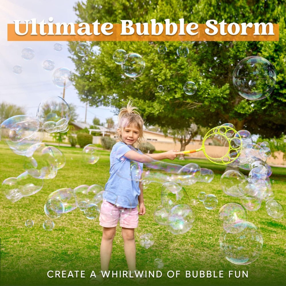 Giant Bubble Wands Set 18 Pieces – 3 Sizes with Tray & Concentrated Solution, Assorted Shapes Bulk Bubble Maker for Kids Outdoor Summer Play, Easter Party Favor Birthday Gift Wedding Activity