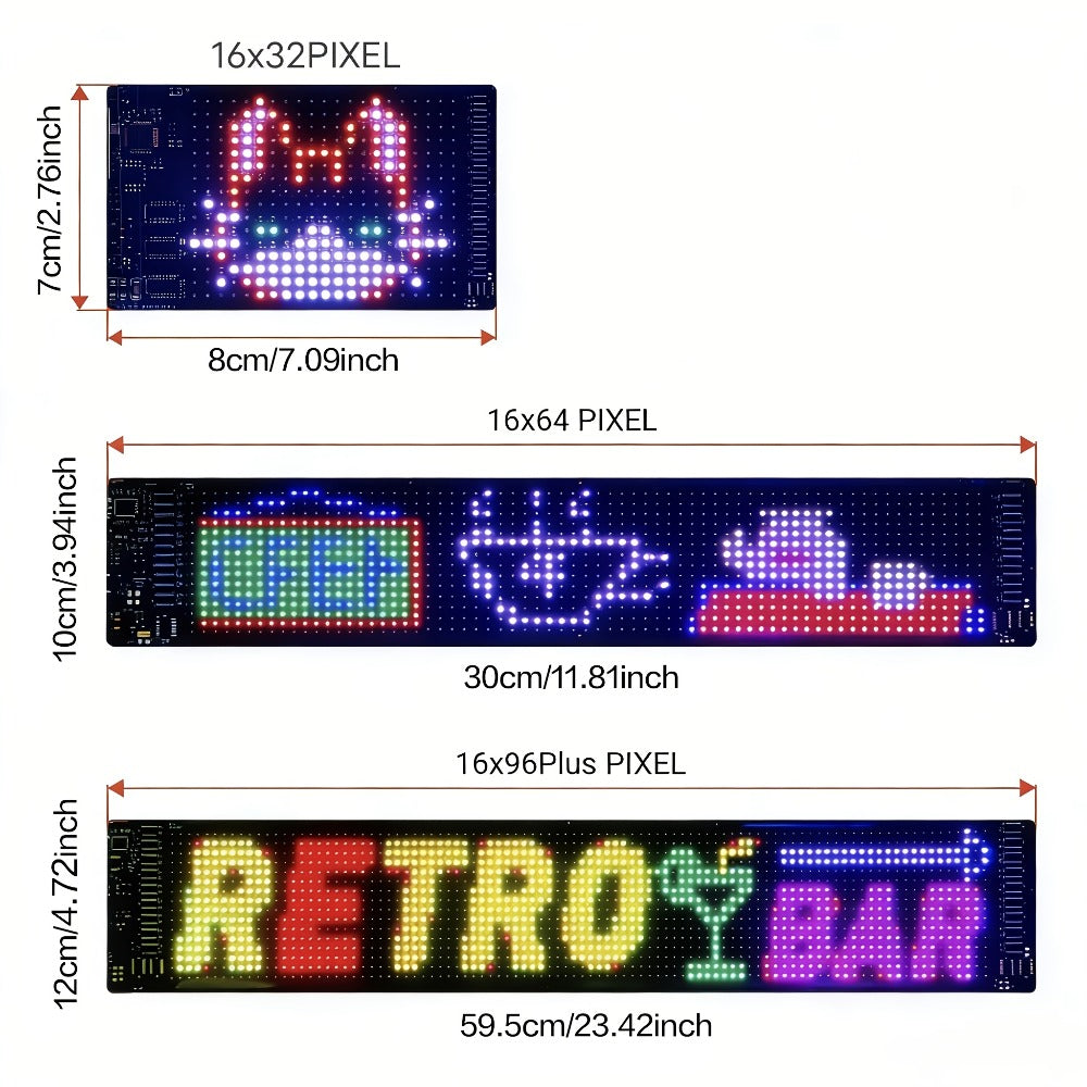Programmable LED Sign Large Flexible Matrix Panel, App-Controlled Text & Animation, Music Rhythm Display, USB 5V, Indoor Shop Bar Bedroom Decoration Digital Scrolling Sign