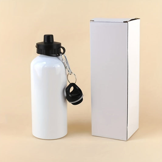 Aluminum Water Bottle Set of 6, 600ml White Matte Bottles for Outdoor Use