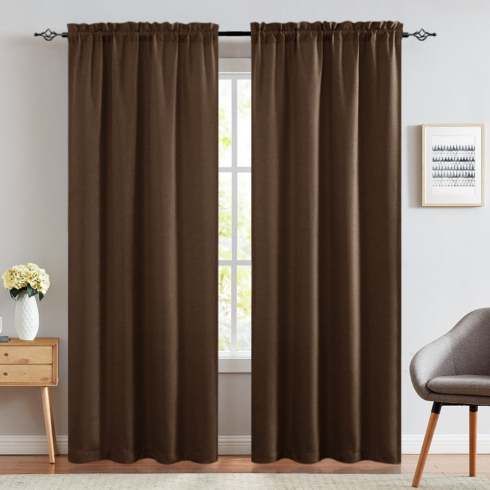 Blackout Curtains 80% Light Blocking – 2 Panels Thermal Insulated Linen Textured Rod Pocket Window Drapes for Bedroom, Living Room & Kitchen Privacy