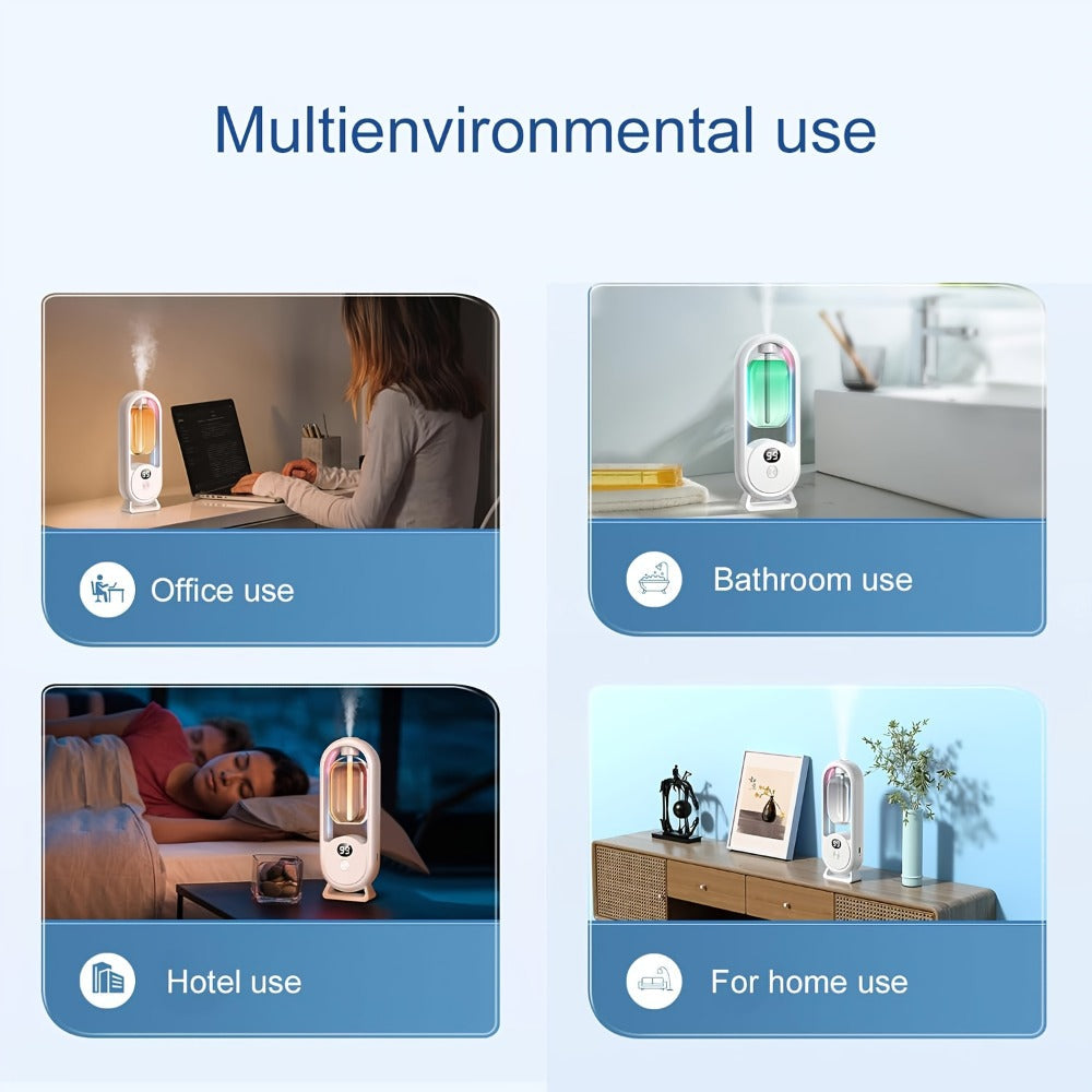 7-Color LED Aromatherapy Diffuser 150ml with USB Power, Ultrasonic Whisper-Quiet Mist, Timer Auto Shut-Off for Bedroom Office Yoga – Bundle with Hilton Gardenia Ocean Jasmine Shangri-La Oils