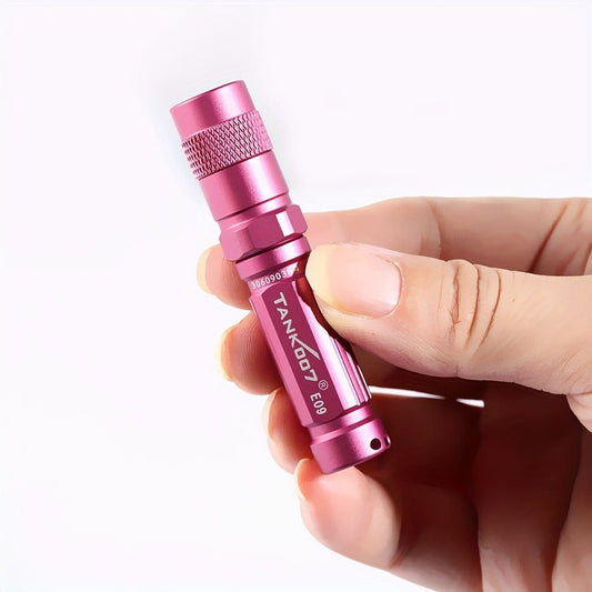 Mini Keychain LED Flashlight with Replaceable Battery, Gray, Pink or Black