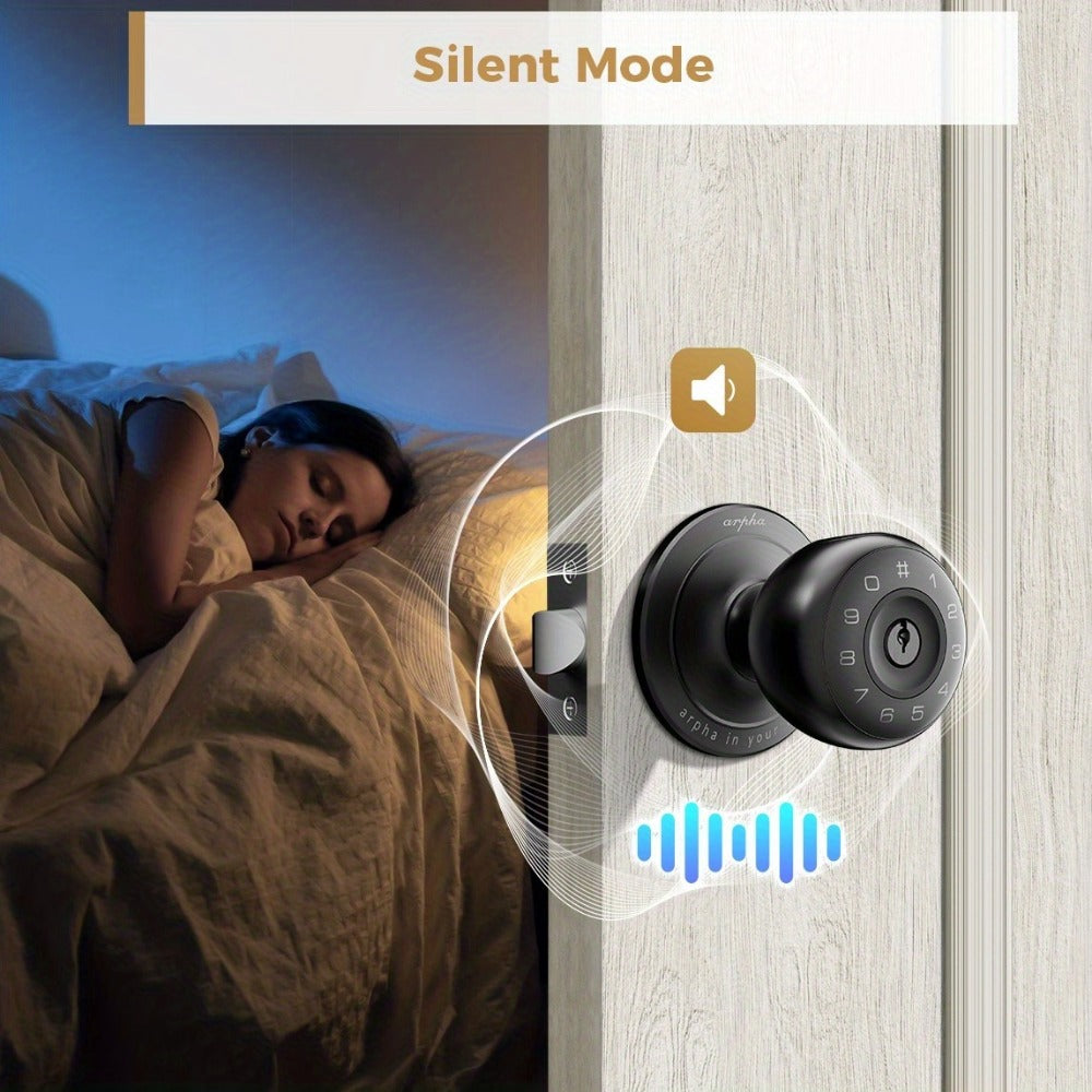 Arpha Smart Deadbolt Lock with Fingerprint Keypad & App Control - 4-in-1 Keyless Entry Door Lock, Auto-Lock, Passage & Privacy Mode, 50 Fingerprints & Codes, Zinc Alloy, Easy DIY Install