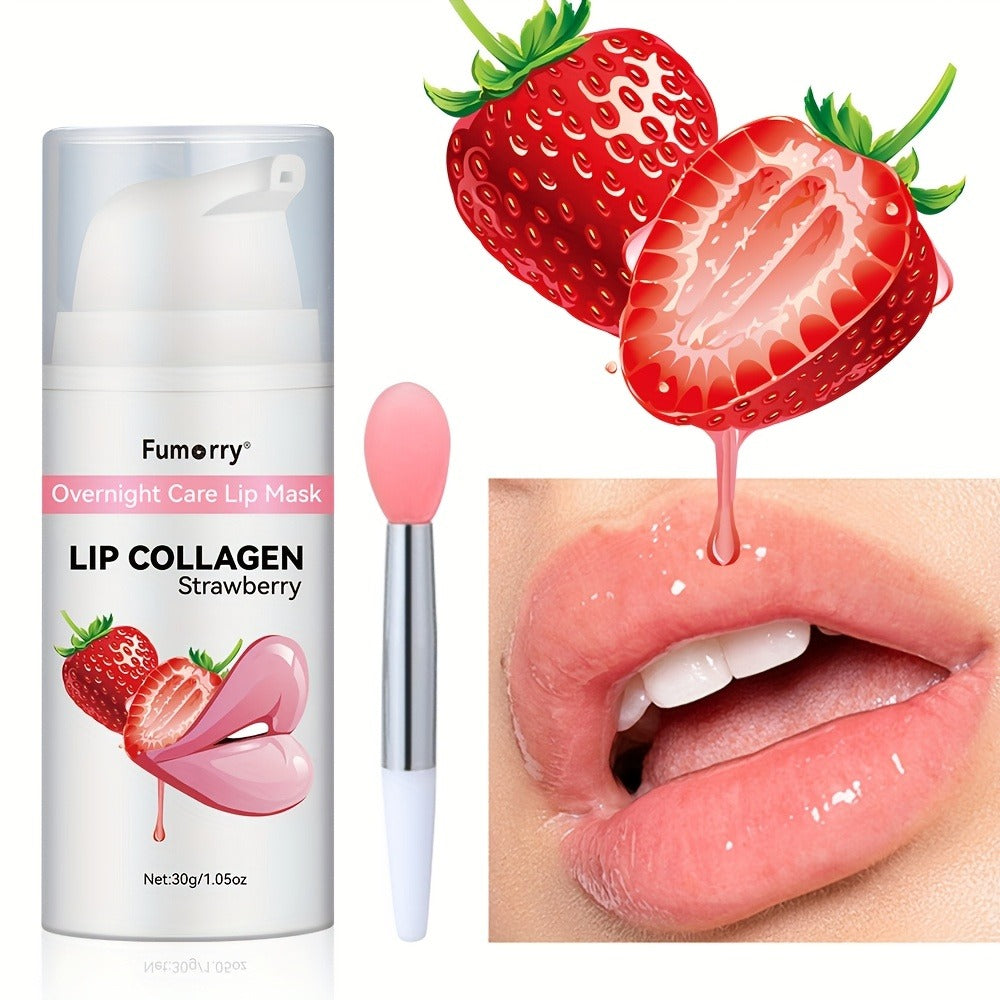 Collagen Lip Mask Overnight Plumping 30g — Moisturizing Repair Treatment for Dry Cracked Chapped Lips Night Care Revitalizing Softens Protects Firms Lip Skin Women 1.05oz
