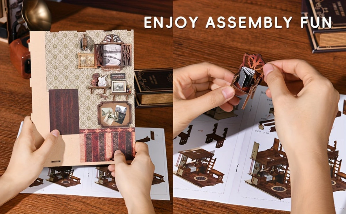Book Nook Kit – Film Darkroom DIY Vintage Photography Bookshelf Insert
