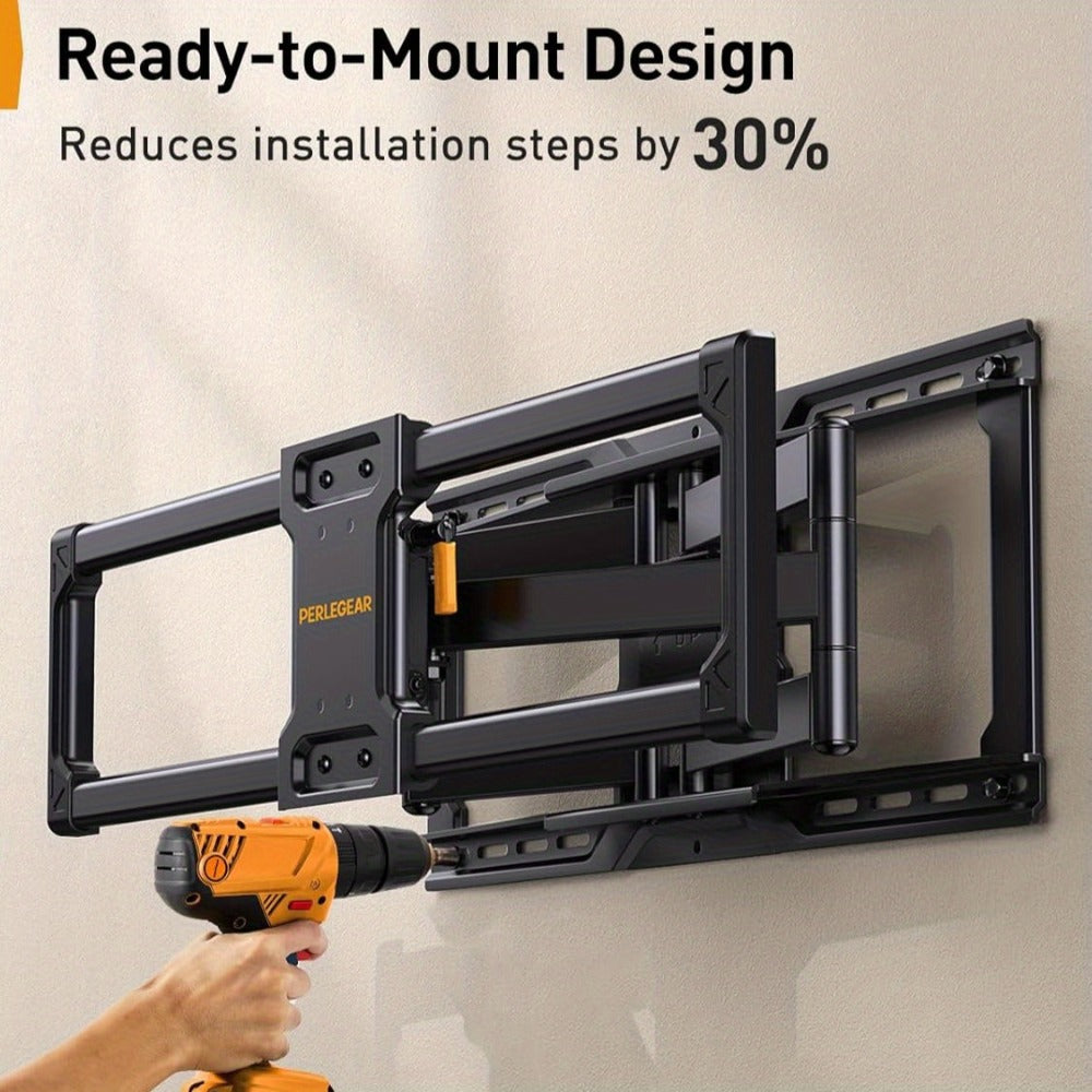 Full Motion TV Wall Mount 40-86 Inch – Holds 132 lbs, Pre-Assembled, Tool-Free Tilt Swivel Extend, VESA 600x400mm, Fits 12/16/18/24" Wood Studs