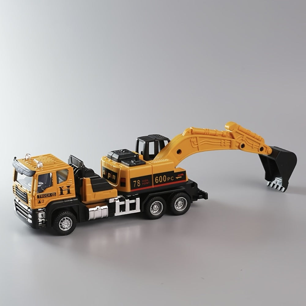 Construction Vehicle Toy Set with Excavator, Mixer, Dump Truck and Crane Options